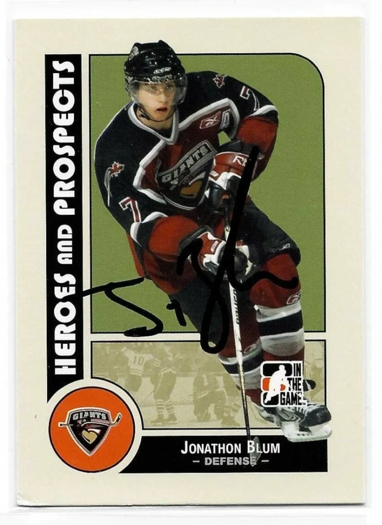 Jonathon Blum Signed 2008/09 Heroes And Prospects Card #68