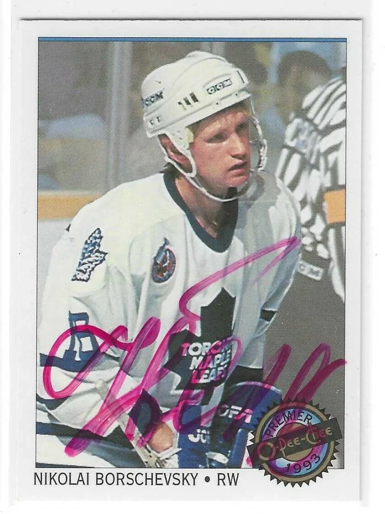 Nikolai Borschevsky Signed 1992/93 O-Pee-Chee Card #30 Toronto Maple Leafs