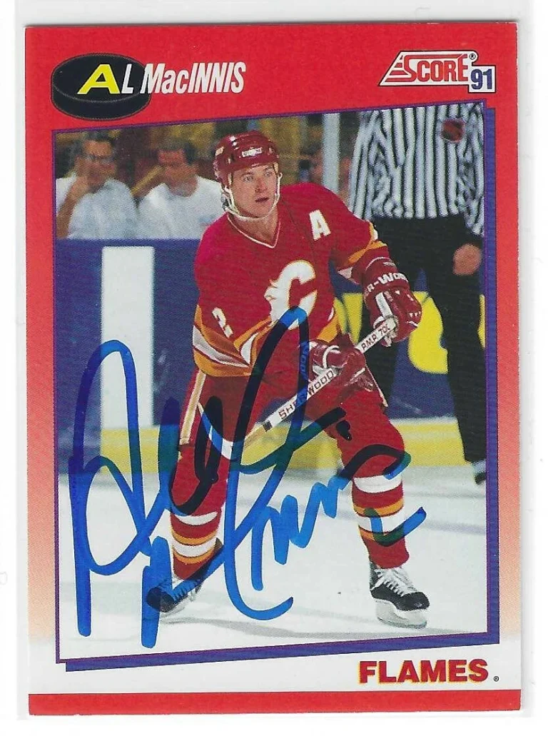 Al MacInnis Signed 1991/92 Score Canadian Card #2 Calgary Flames