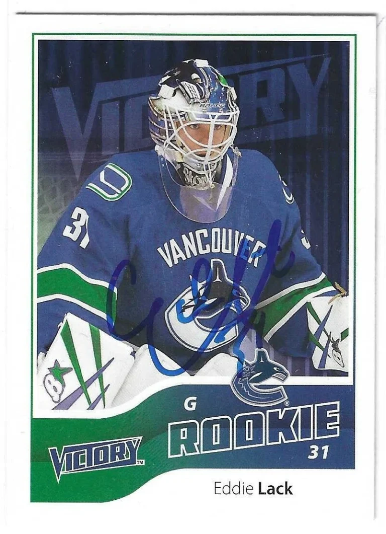 Eddie Lack Signed 2011/12 Victory Rookie Card #308 Vancouver Canucks
