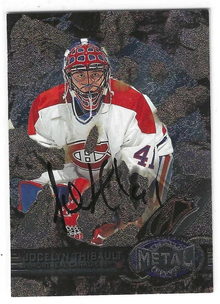 Jocelyn Thibault Signed 1996/97 Metal Card #13 Montreal Canadiens