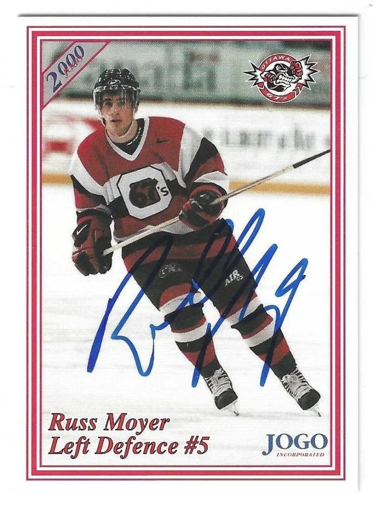 Russ Moyer Signed 2000/01 Ottawa 67's Team Issued Card #5