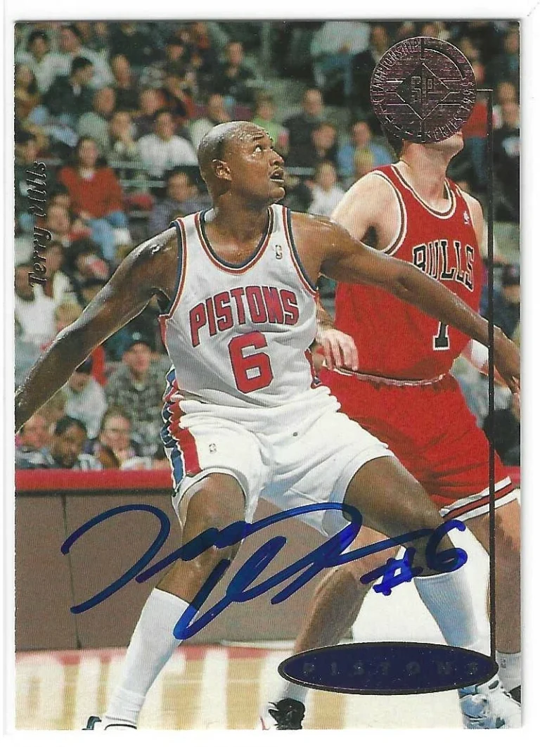 Terry Mills Signed 1994/95 Upper Deck SP Card #59 Detroit Pistons