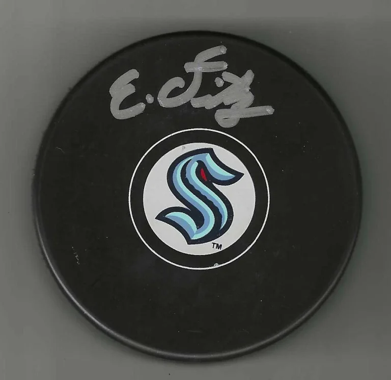 Everrett Fitzhugh Signed Seattle Kraken Puck