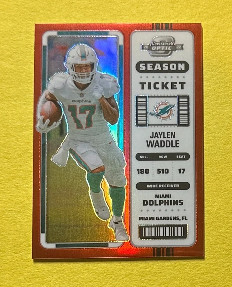 2022 PANINI CONTENDERS OPTIC JAYLEN WADDLE RED PRIZM /175 #47 DOLPHINS