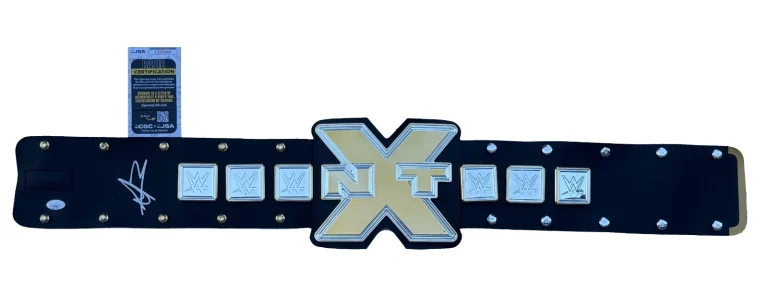 Aleister Black Signed WWE NXT Championship Toy Belt JSA COA AEW Malakai