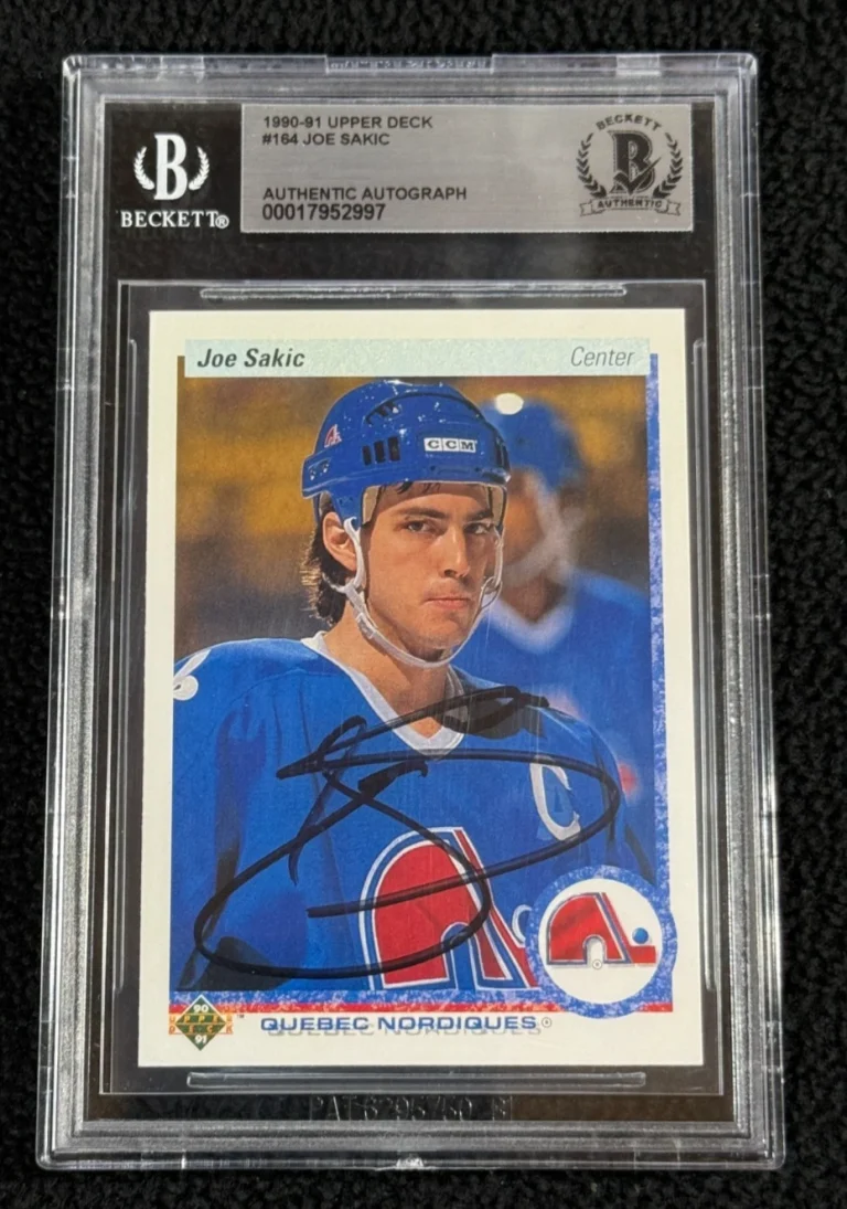 Joe Sakic Signed 1990/91 Upper Deck Card #164 Beckett Certified