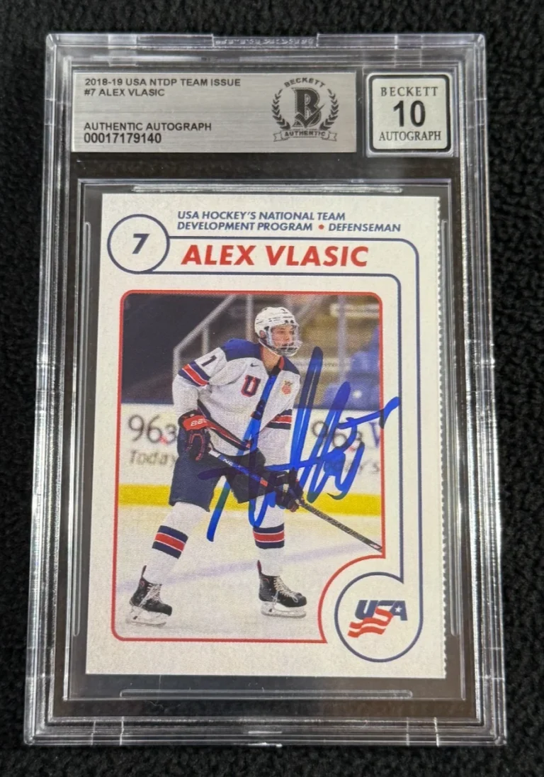Alex Vlasic Signed USA NTDP Team Issued 1st Rookie Card BAS Certified Auto 10