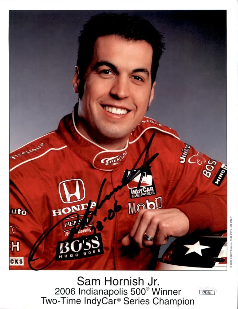 Sam Hornish Jr. Signed & Inscribed 2006 Publicity 8.5x11 Photo #1 JSA COA