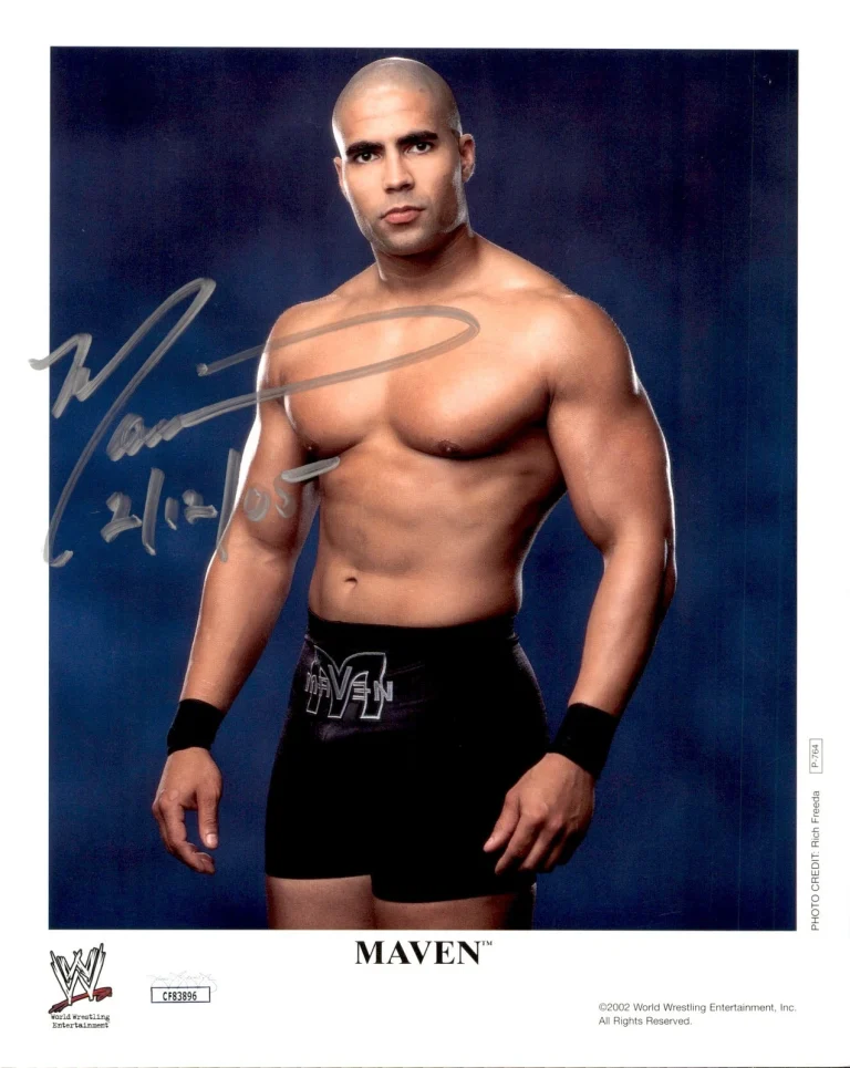 Maven Signed Original 2002 P-764 WWE Promo 8x10 Photo JSA COA