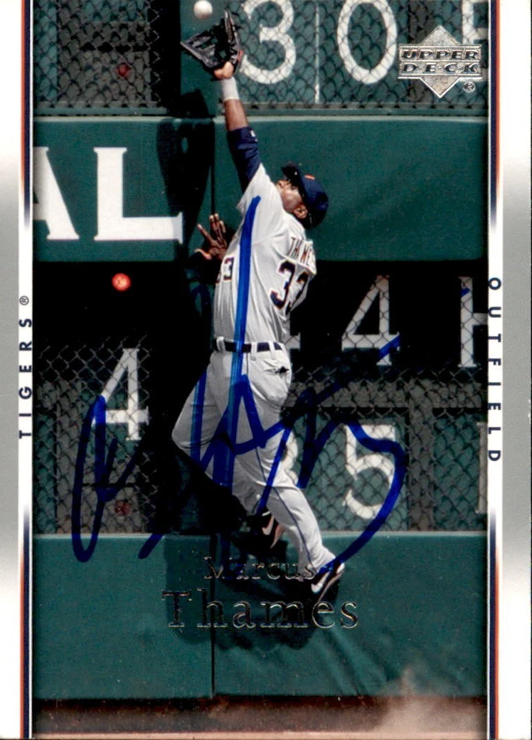 Marcus Thames Signed 2007 Upper Deck Card #114 Detroit Tigers