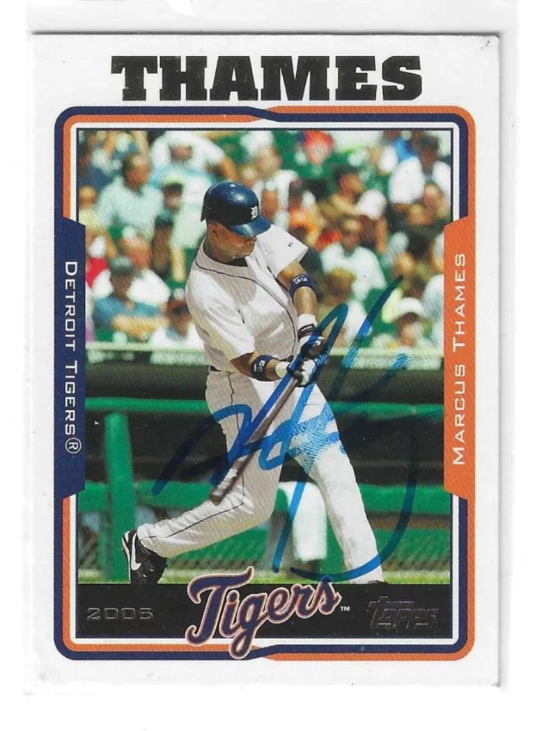 Marcus Thames Signed 2005 Topps Card #507 Detroit Tigers