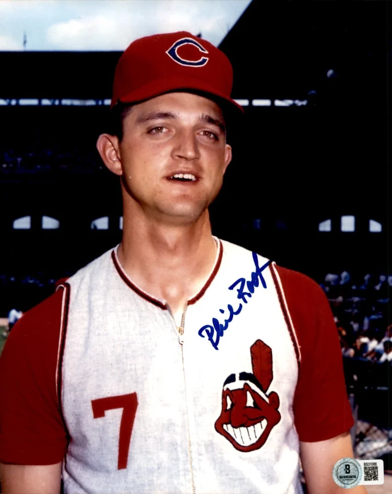 Phil Roof Signed Cleveland Indians 8x10 Photo Beckett COA