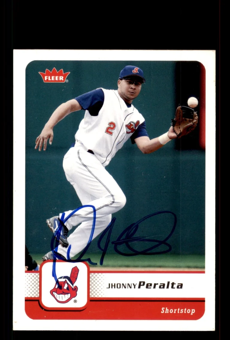 Signed Baseball Card Auto Jhonny Peralta 2006 Fleer #172 Cleveland Indians
