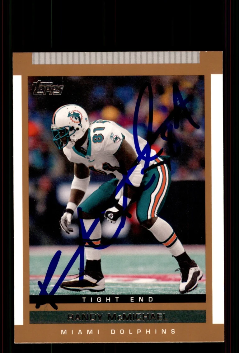 Signed Football Card Auto Randy McMichael 2003 Topps Draft #107 Miami Dolphins