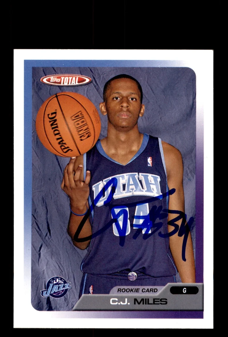 Signed Basketball Card Auto C.J. Miles 2005-06 Topps Total #282 Utah Jazz