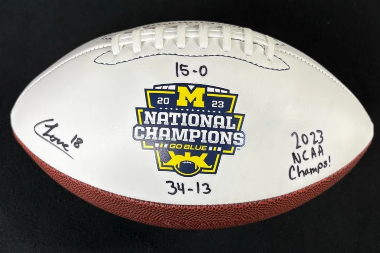 Colston Loveland Signed & Inscribed Michigan Wolverines National Champs Football