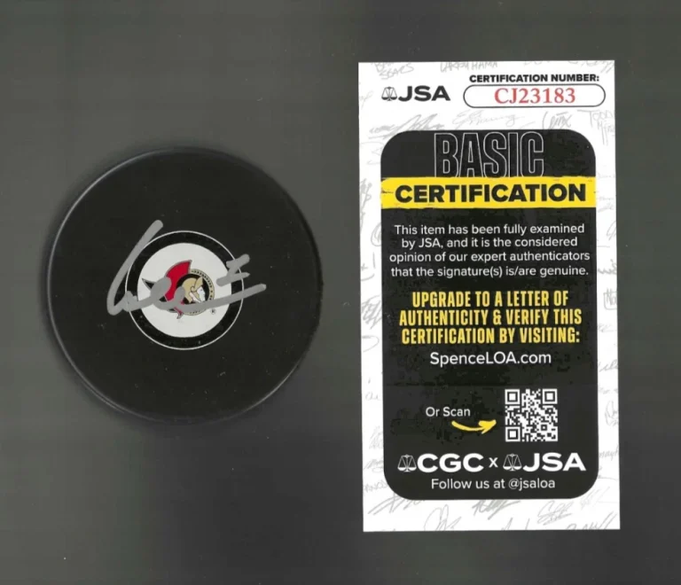 Leevi Merilainen Signed Ottawa Senators Puck JSA COA