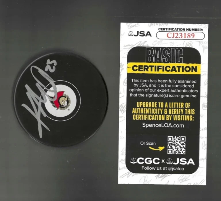 Kurtis MacDermid Signed Ottawa Senators Puck JSA COA