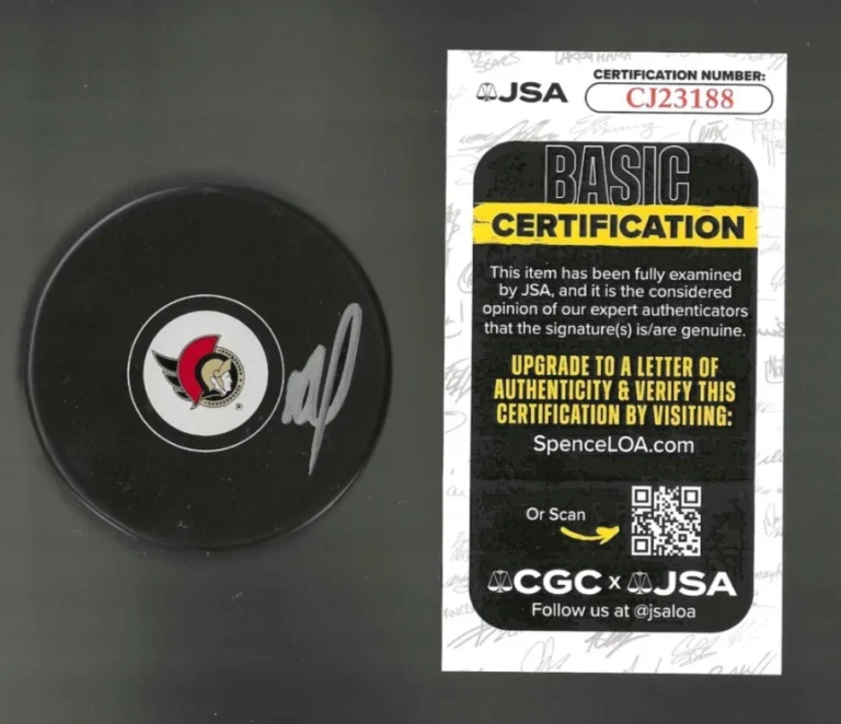 Nikolas Matinpalo Signed Ottawa Senators Puck JSA COA