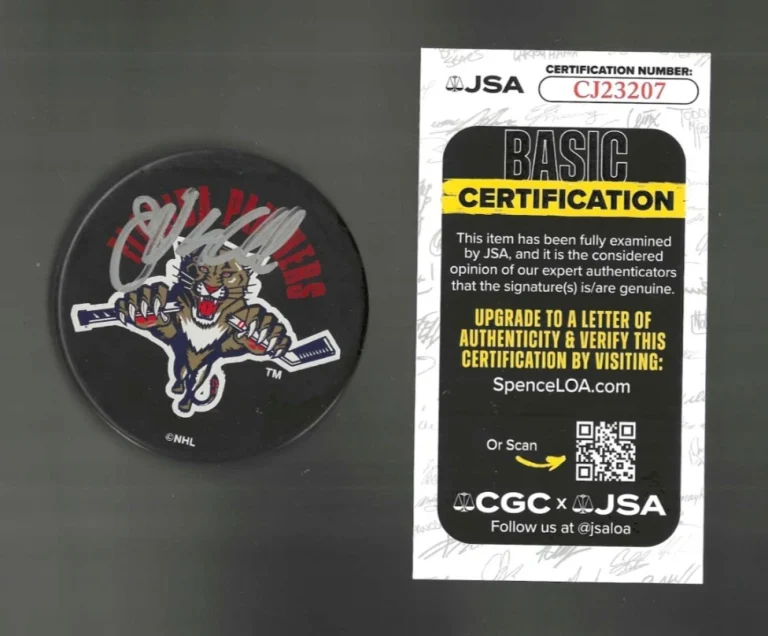 John Vanbiesbrouck Signed Florida Panthers Souvenir Puck JSA 2026 USA Olympics