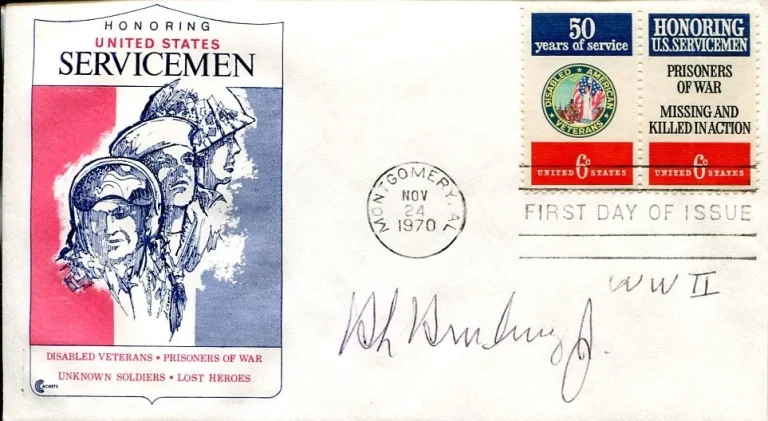 Unknown US Army WWII War POW Signed Autograph FDC