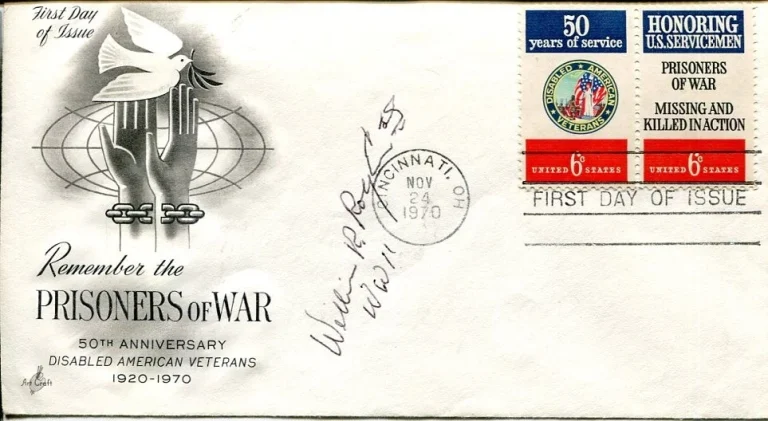 Unknown US Army WWII War POW Signed Autograph FDC