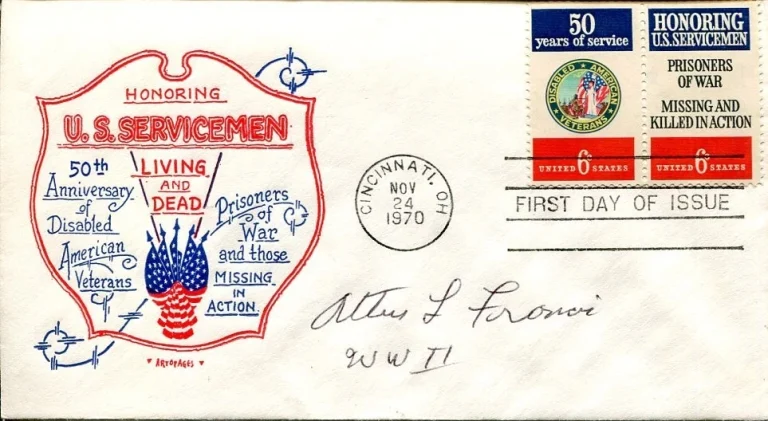 Unknown US Army WWII War POW Signed Autograph FDC