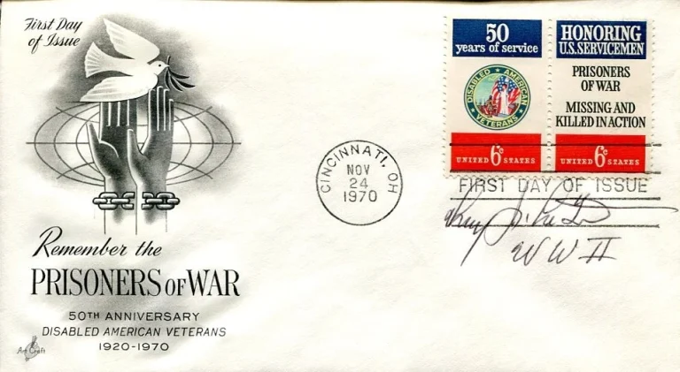 Unknown US Army WWII War POW Signed Autograph FDC