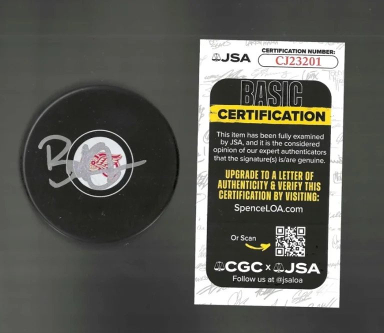 Brad Stuart Signed Detroit Red Wings Centennial 100th Puck JSA COA