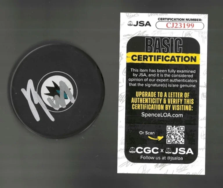 Ryan Warsofsky Signed San Jose Sharks Puck JSA COA