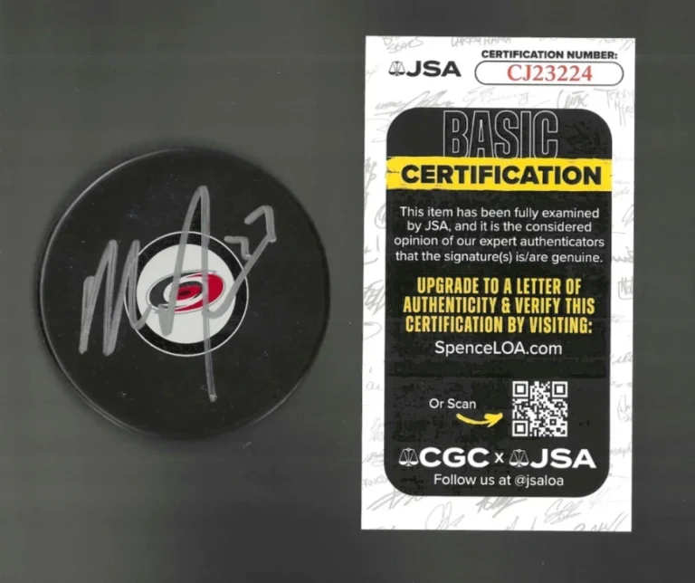 Mark Jankowski Signed Carolina Hurricanes Puck JSA COA