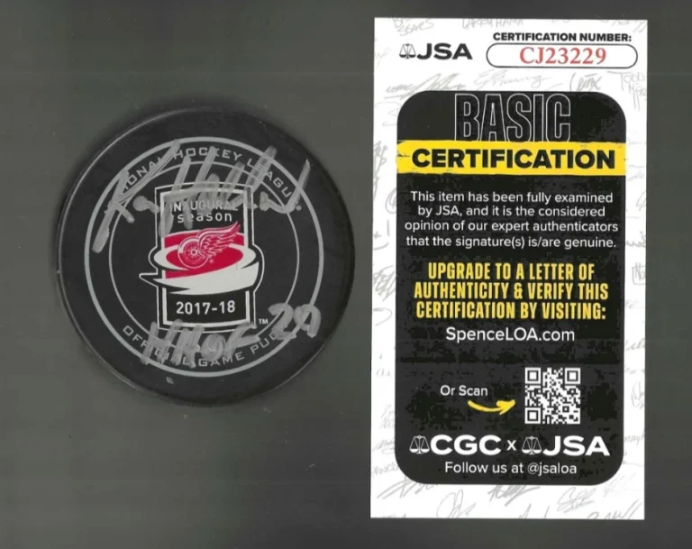 Ken Holland Signed Detroit Red Wings Little Caesars Arena Inaugural Puck JSA