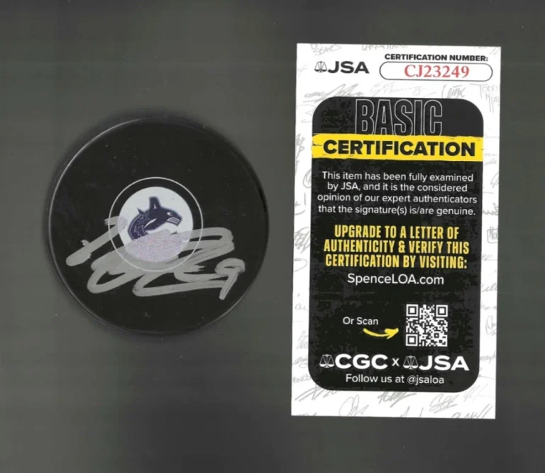 Marcus Pettersson Signed Vancouver Canucks Puck JSA COA