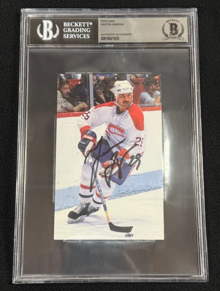 Gaston Gingras Signed Montreal Canadiens Postcard Beckett Certified