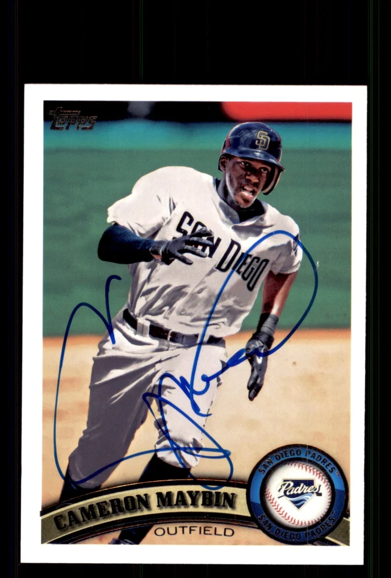 Signed Baseball Card Auto Cameron Maybin 2011 Topps #569 San Diego Padres