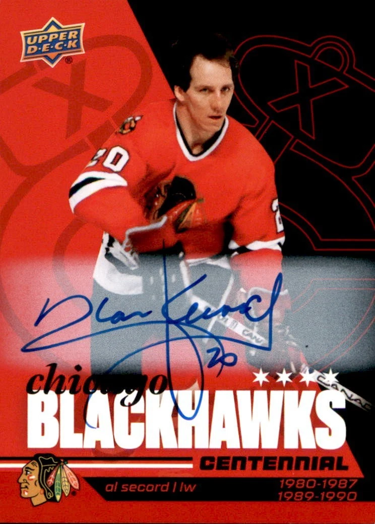 Al Secord 2025/26 Upper Deck Chicago Blackhawks Centennial Auto Card #17