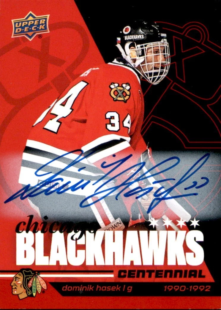 Dominik Hasek 2025/26 Upper Deck Chicago Blackhawks Centennial Auto Card #94