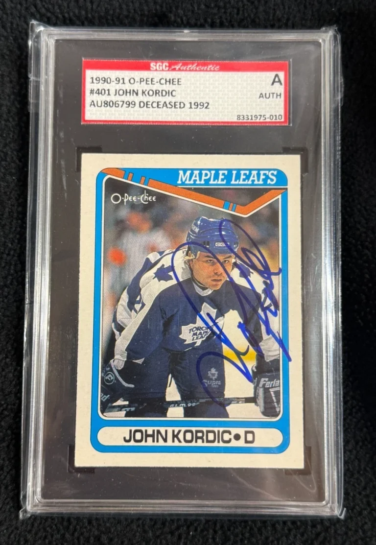 John Kordic Signed 1990/91 O-Pee-Chee Card #401 Maple Leafs SCG Certified