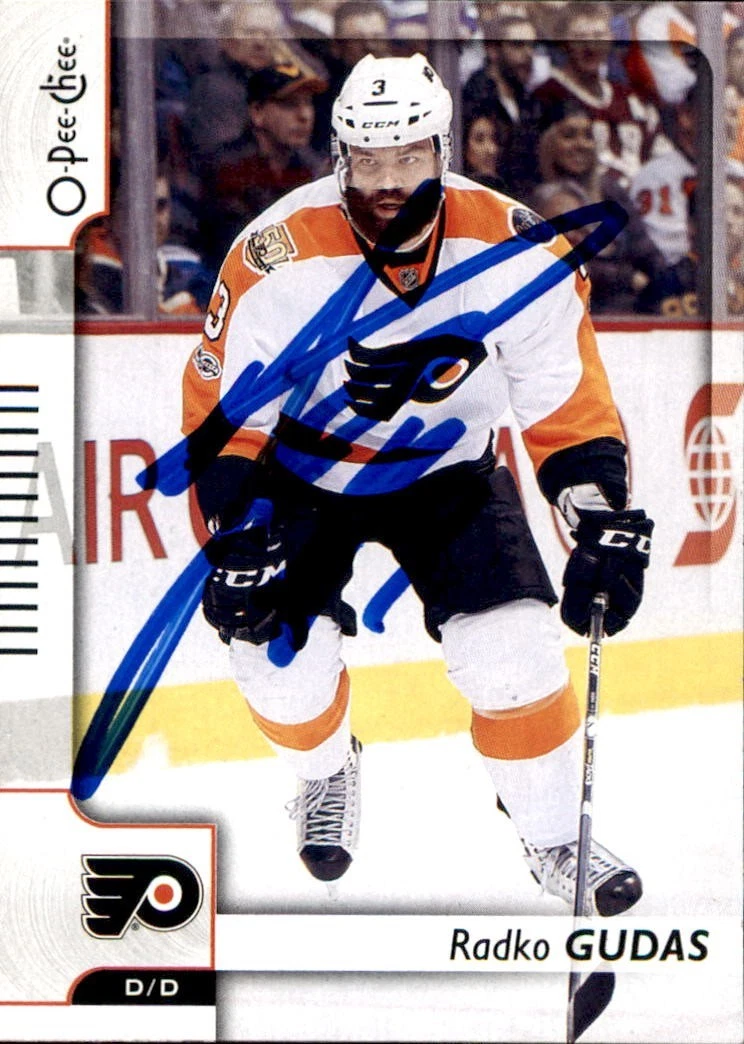 Radko Gudas Signed 2017/18 O-Pee-Chee Card #302 Philadelphia Flyers