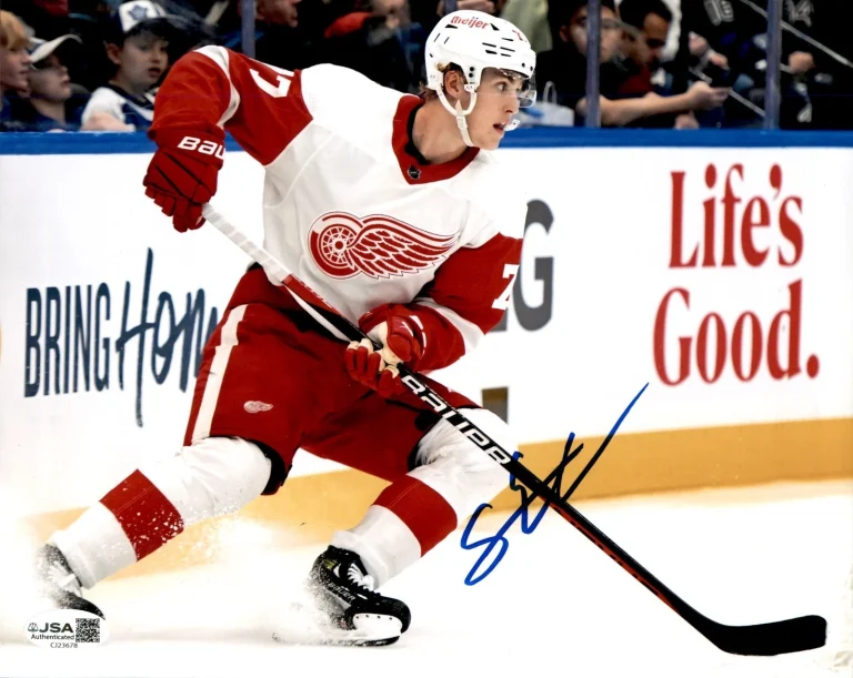 Simon Edvinsson Signed Detroit Red Wings 8x10 Photo #1 JSA COA