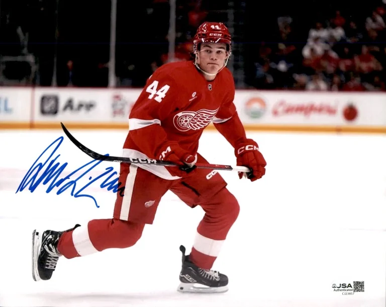 Axel Sandin-Pellikka Signed Detroit Red Wings 8x10 Photo #2 JSA COA