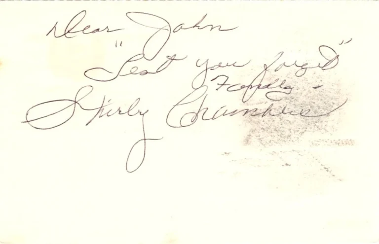 Shirley Chambers 1930s Hollywood's 1st Dumb Blonde Actress Signed Autograph