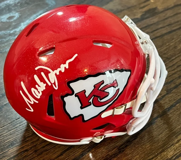 TEAM PRESIDENT MARK DONOVAN SIGNED FOOTBALL MINI HELMET AUTO KANSAS CITY CHIEFS