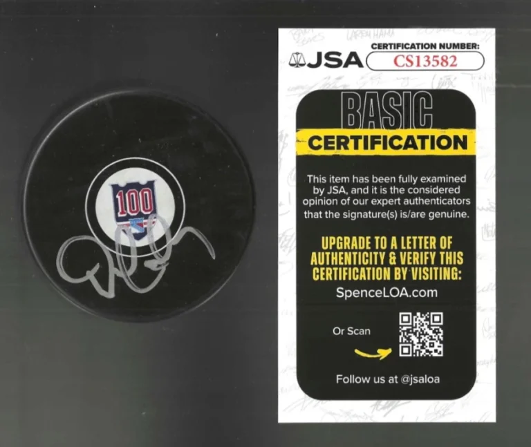Don Maloney Signed New York Rangers Centennial 100th Puck JSA COA