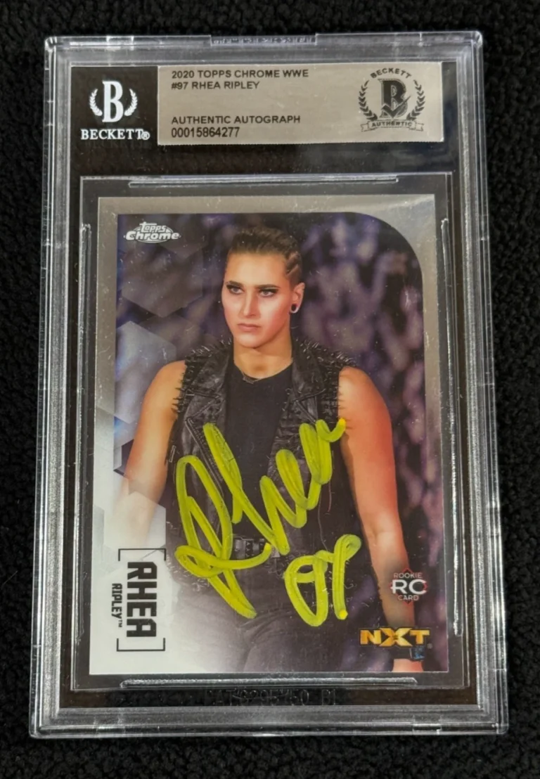 Rhea Ripley Signed 2020 Topps Chrome WWE Rookie Card #97 Beckett Certified