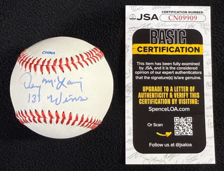 Denny McLain Signed & Inscribed 131 Wins Detroit Tigers Baseball JSA COA
