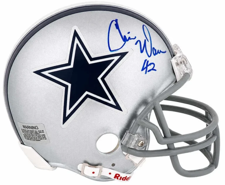 Chris Warren Signed Dallas Cowboys Riddell (VSR4) Mini Helmet - (SCHWARTZ COA)