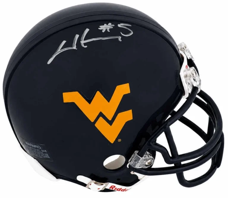 Chris Henry Signed West Virginia Riddell (VSR4) Mini Helmet - (SCHWARTZ COA)