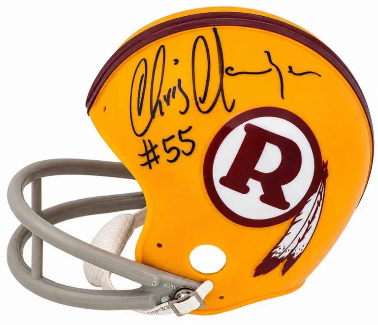 Chris Hanburger Signed Redskins Yellow T/B Riddell VSR4 Mini Helmet - (SS COA)